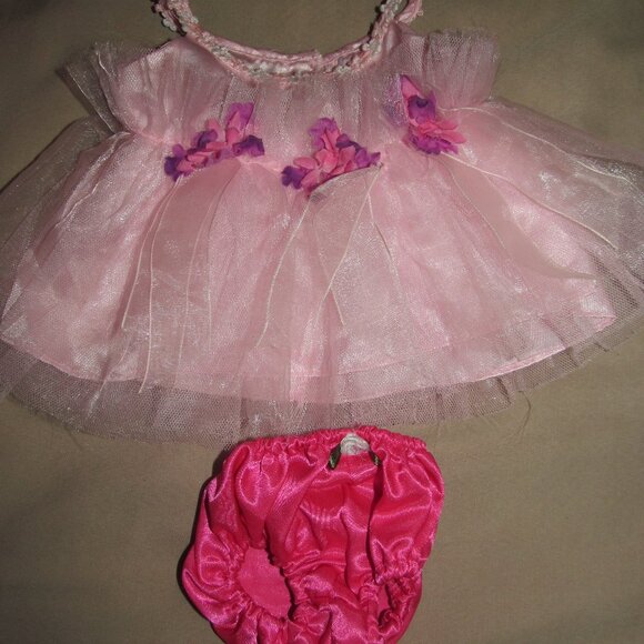 Build A Bear Workshop Outfit Clothing Light Pink Flower Dress + Panties 2013 - Picture 1 of 5